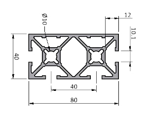 40x80 Profile, One Side Closed