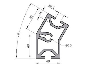 30-Degree Profile, Two Sides Closed